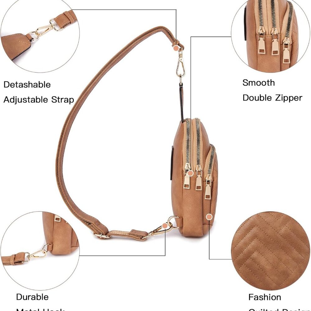 for Women Crossbody Bags Fanny Packs for Women Cross Body Waist Pack with Detach - Picture 5 of 7